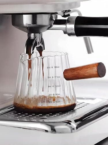 TIWPAJS Espresso Cups 6OZ, Espresso Accessories, Expresso Shots Cup, Espresso Shot Glass with V-Shaped Mouth, Ribbed Milk Frothing Pitcher, Glass Measuring Cup thumbnail 5