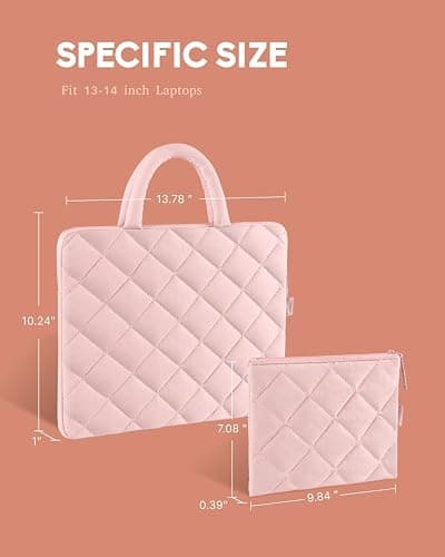 Allive Puffy Laptop Sleeve 13-14 Inch - Shockproof Laptop Case with Handle, Accessories Case – Fits MacBook Air 13 Inch, MacBook Pro 14 Inch, Chromebook Case thumbnail 7