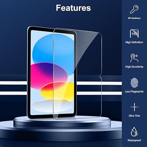 SPARIN Screen Protector for iPad 11th 10th Generation (iPad A16 11-inch 2025/10.9 inch 2022), 2 Pack Tempered Glass for iPad 11/10 Gen, Case Friendly, Anti-Scratch, Touch Sensitive thumbnail 4