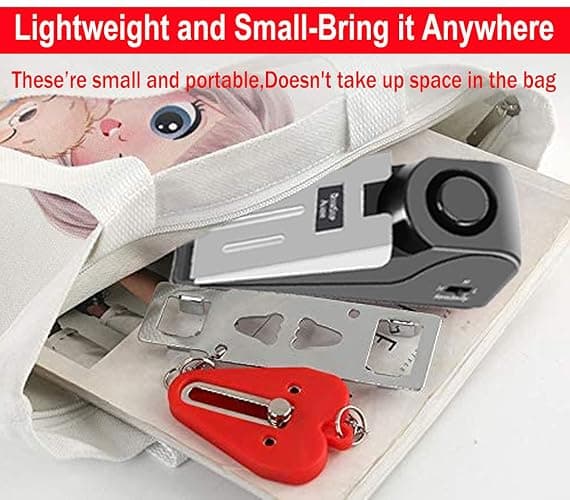MBBEST Portable Door Lock & Door Stop Alarm,Dual Protection Security Door Kit,Door ​Security Devices Pocket Door Stopper Self Defensey Tools for Hotel Travel Home Apartment House thumbnail 7