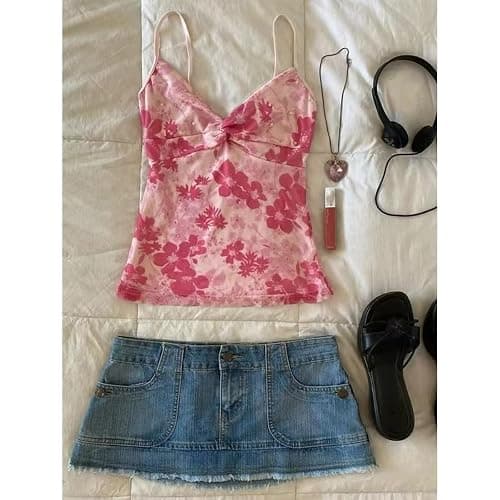 Emo Coquette Cropped Top Grunge 2000s Spaghetti Strap Tops Streetwear Vintage Camisole Y2k Cheetah Tops thumbnail 4