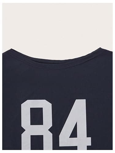 RoseSeek Girl's Off The Shoulder Tops Number Graphic Jersey Shirts Short Sleeve Oversized T Shirts Y2k Tops thumbnail 3