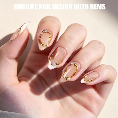Teenitor Acrylic Nail Kit With Chrome Powder, Almond Tips, Art Brushes, Charms, 3D Gel, Tools, Stand - Beginner Set thumbnail 7
