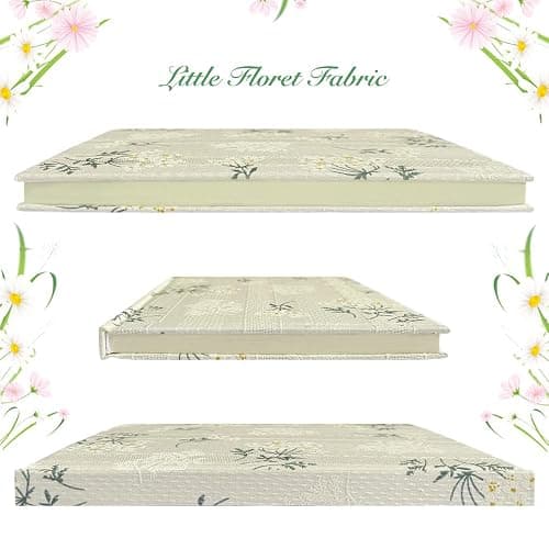 ipoul Floral Journal for women, Floret Printed Fabric Cloth Hardcover, A5, 200 Pages, 6x8 Medium Ruled Notebook, Similar Embroidered Linen Journal, Lay Flat Church Notes Notebook, Beige thumbnail 4