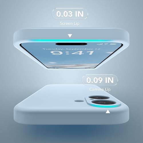 SuydanBox Magnetic for iPhone 16 Plus Case, Compatible with MagSafe, [Full Camera Protection][Screen Protector] Silicone Shockproof Protective Phone Case for iPhone 16 Plus 6.7", Light Blue thumbnail 4