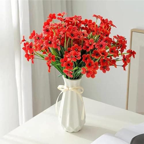 Origami Ceramic Vase with Ribbon, 7.9" H, Artistic Design Flower Vase Geometrical Style for Modern Home Decoration thumbnail 4