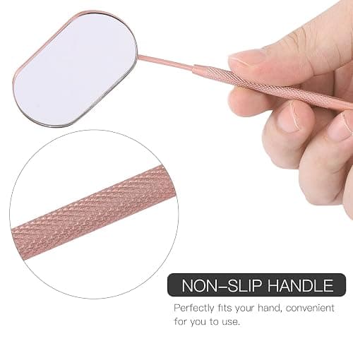 Pretty memory Lash Mirror, 2.2Inches Stainless Steel Makeup Eyelash Mirror, Eyelash Extensions Accessories Supplies, Lash Tech Must Haves (Rose Gold) thumbnail 7