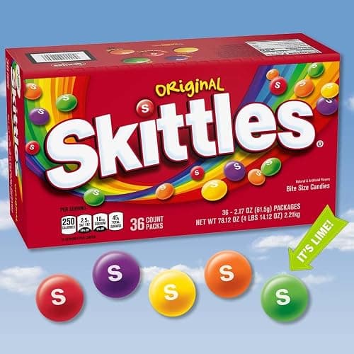 SKITTLES Original Chewy Candy, Full Size 2.17 oz Individually Wrapped Packs of Full Size Candies 36 Count thumbnail 3