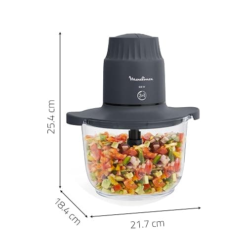 Moulinex Choppeo, Hachoir avec bol en verre, Capacité utile de 1L, Verre borosilicate, 2vitesses, Java Pepper DJ602110 thumbnail 2