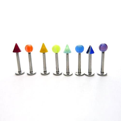 Groupcow 100pcs Stainless Steel Labret Lip Bar Ring Body Piercing Barbell Jewelry Ball thumbnail 6