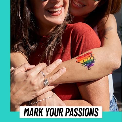 BIC BodyMark Temporary Tattoo Markers for Skin, Pride Pack, Flexible Brush Tip, 11-Count Pack of Assorted Colors, Skin-Safe, Cosmetic Quality, Unique Gifts thumbnail 7