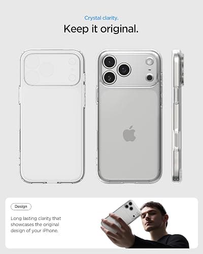 Spigen for iPhone 17 Pro Case, Ultra Hybrid [TPU Covered Camera Control] [Anti-Yellowing] [No Magnet Ring] - Crystal Clear thumbnail 4