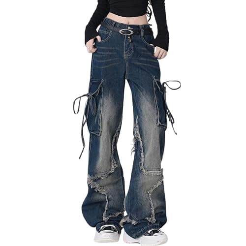 Hugboom Baggy Pants for Women Girls Cute Jeans Y2k Pants Star Straight Leg Streetwear Clothing thumbnail 2