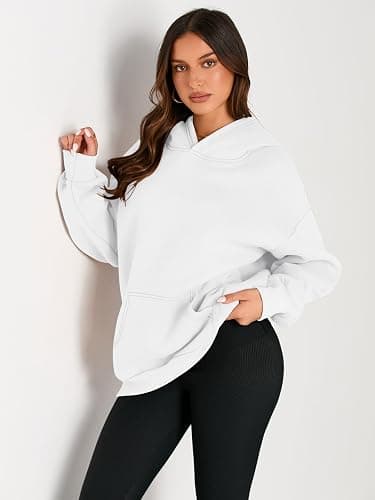EFAN Womens Hoodies Oversized Sweatshirts Pullover Fleece Sweaters Long Sleeve Winter Fall Outfits Fashion Y2k Clothes - Small - White thumbnail 2