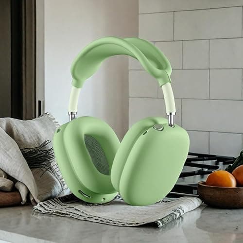 Silicone Case Cover for AirPods Max Headphones，Anti-Scratch Ear Cups Cover/Ear Pad Case Cover/Headband Cover 3 in 1 Accessories Silicone Protector for Apple AirPods Max（Green） thumbnail 6