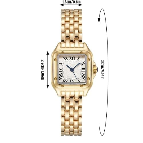 Generisch Damen Uhren Gold Damenuhr Quadrat Silber Edelstahl Band Quarzuhr Studentin Schmuck Uhr Damen Armbanduhr Kreative Frauen Uhren (A, 11X3X2CM) thumbnail 3