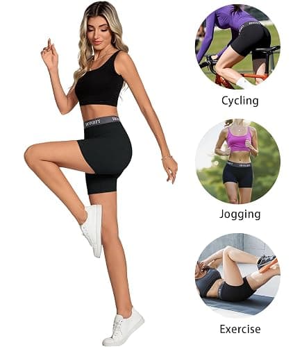 HOTGIFT Womens Boxer Shorts Cotton Boyshorts Underwear Anti Chafing Bike Shorts Leggings 4 Pack thumbnail 5