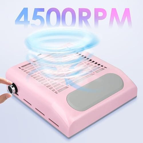 CoFashion Nail Dust Collector for Acrylic Nails Vacuum Machine, 80W Adjustable Vacuum, Electric Nails Filter for Manicure Nail Fan Dust Collector thumbnail 3