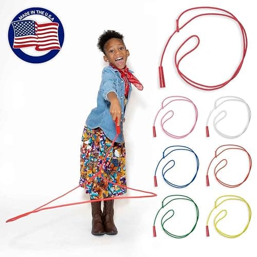 Western Stage Props Children’s Cowboy Kiddie Trick Rope Lasso Pre-Tied | Ages 4-10 | - Red thumbnail 5