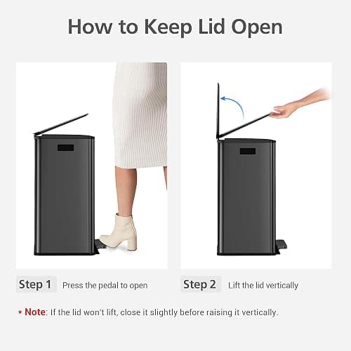 GarveeHome 60 L/16 gal Kitchen Trash Can,2×8 gal Pedal Trash Bin with Removable Baskets,Stainless Steel Garbage Can for Kitchen Office Restaurant School Hospital thumbnail 8