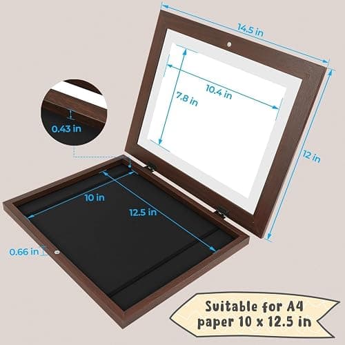 Golden State Art, 10x12.5 Kids Art Frames, Front-Opening Picture Frame Great for Kids Drawings, Artworks, Children Art Projects, Schoolwork, Home or Office (Walnut Set of 2) thumbnail 3
