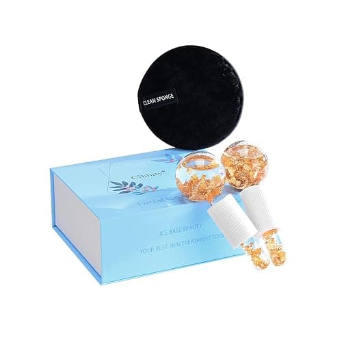 CIBLUTY Ice Cryo Sticks Facial Globe with Golded Essence- 2PC Cooling Globes for Cold or Hot Skin Massagers, Face Globe for Skin Care Routine thumbnail 2