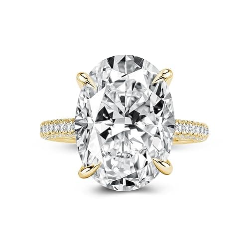 RODIFFY 5.0/8.0CT Excellent Oval Cut Engagement Ring,D-Color VVS Big CZ Gemstone 925 Sterling Silver Promise Ring - Yellow Gold,8CT - 4.5 - Image 1