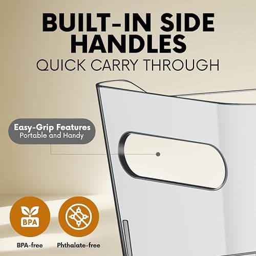 Clear Plastic Storage Bins for Kitchen Organization or Pantry Organizers and Storage, Freezer Fridge Organizer Storage Containers Bin for Organizing Refrigerator Medicine Closet Cabinet Organizers thumbnail 3