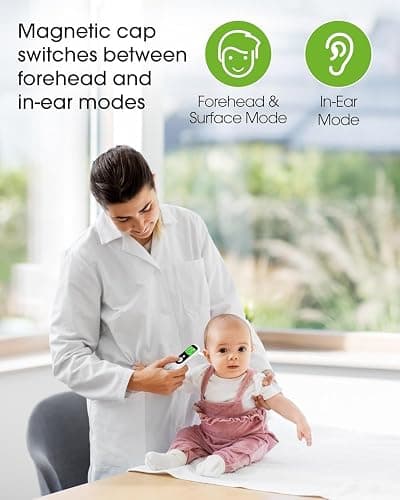 OxiPro TH1 Thermometer - Health & Pharma Award Winner 2025 - In-Ear, Forehead, Non-Touch & Baby Modes - Infrared Thermometer for Newborn, Baby, Kids, Children & Adult Temperature Measurement thumbnail 4