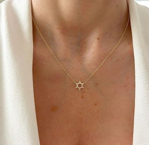 LLWOM Gold Necklace for Women-14k Gold Plated Infinity Necklace Star Of David Necklace Evil Eye Cross Pendants Heart Dainty Gold Necklace For Women thumbnail 2