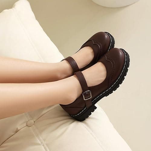 Mary Jane for Women Gothic Oxford Shoes - Flat Shoes, Ankle Tied, Round Toe for Casual Dresses, Work, and Campus thumbnail 2