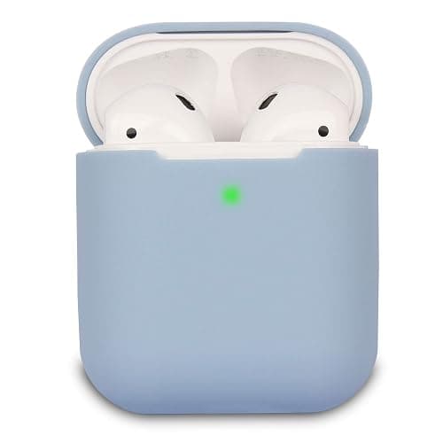 KOKOKA Schutzhülle Hülle Kompatibel mit AirPods 2, Silikon Schutzhülle Hülle für AirPods 2, LED an der Frontseite Sichtbar, Denim Blue thumbnail 2