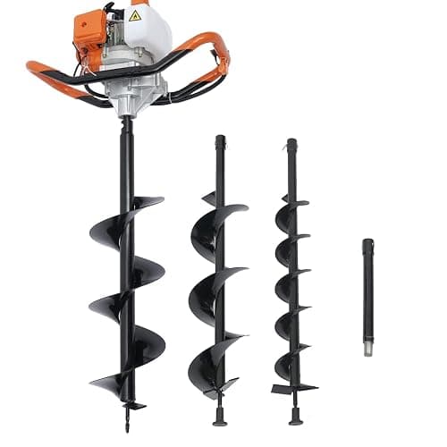 DYRABREST 52cc Gas Powered Earth Auger Post Hole Digger Borer Fence Ground Drill 4inch / 6inch / 8inch Bits - 52CC Red - Image 1