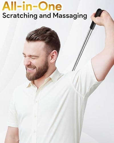 TUKUOS Telescoping Back Scratcher with 4Pcs Detachable Scratching Heads, Stocking Stuffers for Men Back Scratcher for Men/Dad/Women, White Elephant Gifts for Adults Christmas Gifts for Men Women thumbnail 9