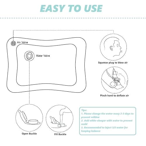 Zenovate Tapis Eau Bebe Eveil, Tummy Time Tapis d'eau Bébé Gonflable, Tapis Sensoriel Bébé pour tout-petits, Cadeau Bebe Jouet Bebe 3 6 9 12 Mois thumbnail 7
