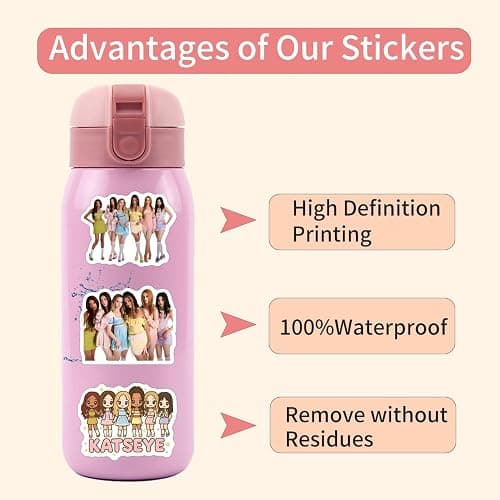 123pcs KATSEYE Stickers Set Waterproof Laptop Decals for Water Bottle, Laptop, Computer, Skateboard, Phone thumbnail 6