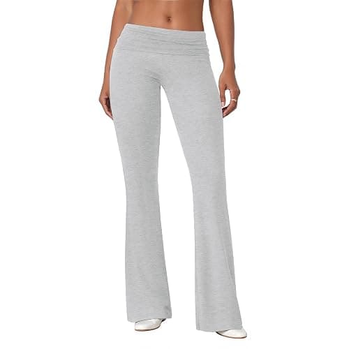 COPYLEAF Flare Leggings for Women Fold Over Yoga Pants Stretch Bell Bottom Y2K Lounge Casual Sweatpants - Image 1