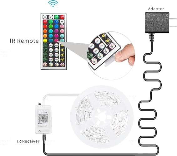 Ksipze led Lights Strip for Bedroom 50FT Smart Music Sync RGB Color Changing with App and Remote Control, Power Supply Led Strip Lights for Room Home Party Decoration thumbnail 7