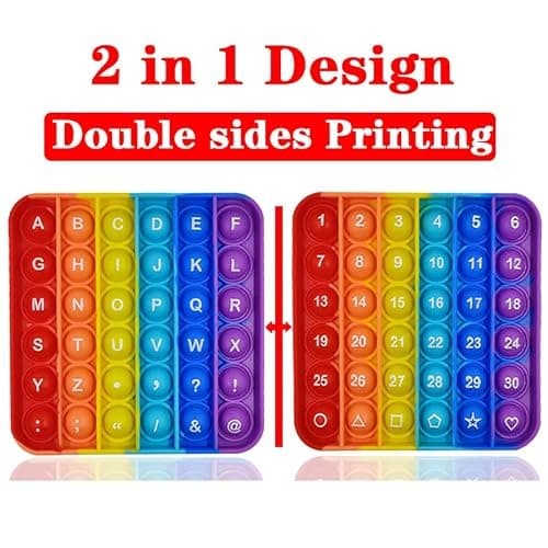 AK-SHIP 2 in 1 Fidget Toys, ABC Learning and Educational Toys, Poppers Fidget Toys,AK-SHIP Stress Relief, Autism Sensory Toys [26 Letters on One Side | Numbers 1-30 on The Other Side] (1 Pack) thumbnail 2