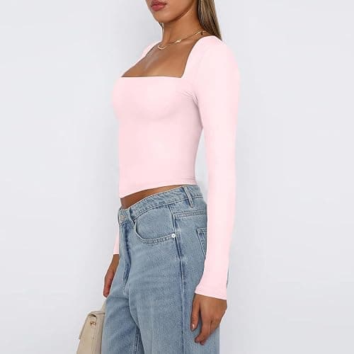 Geagodelia Women's Long Sleeve T-Shirt Ladies Sexy Crop Top Y2K Fashion Aesthetic Clothes Going Out Outfit Streetwear Spring Summer thumbnail 2