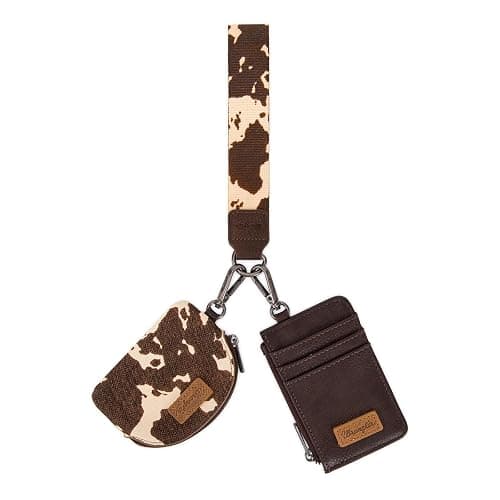 Wrangler Keychain Wristlet Wallets for Women Western Dual Pouch Wristlet Credit Card Holder Wallet - Image 1