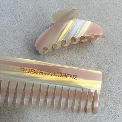 Luxury whitepink Hair Claw Clip Premium Acetate Strong Hold 4 Inch | Superior Quality thumbnail 9