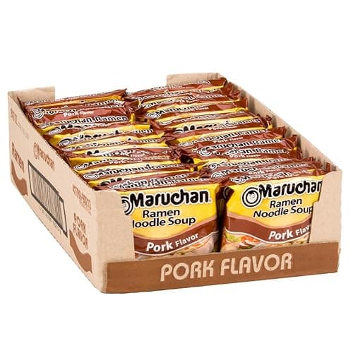 Maruchan Ramen Pork, Instant Ramen Noodles, Ready to Eat Meals, 24 Count - Image 1