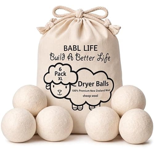 Updated Version(Made of The Latest Shearing) Wool Dryer Balls Pack of 6 XL,Premium Reusable New Zealand Natural Fabric Softener,Saves Drying Time, Handmade Dryer Balls… - Image 1