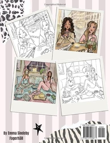 Scandi fashion coloring book, Emmzonn: Fashion illustrations, girlhood & Self-Care (Emmzonn coloring books) thumbnail 3