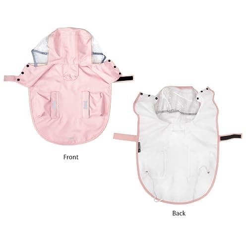 Dog Raincoat,Waterproof Rain Poncho with Hoodie, High Reflective Adjustable Pet Rain Jacket with Leash Hole for Small Medium and Large Dogs (Pink, X-Small) thumbnail 3