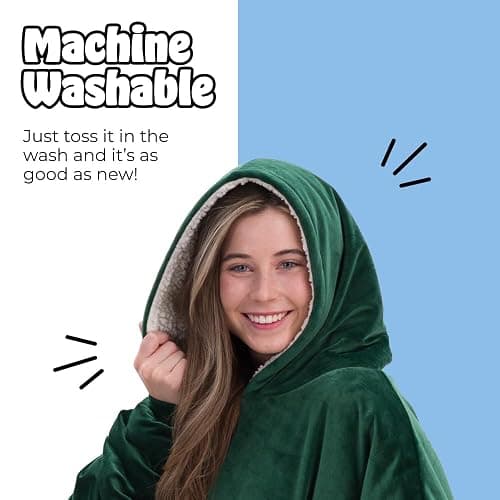 THE COMFY Original | Sherpa Lined Microfiber Fleece Wearable Blanket, Oversized Design with Hood and Pocket from Shark Tank thumbnail 7