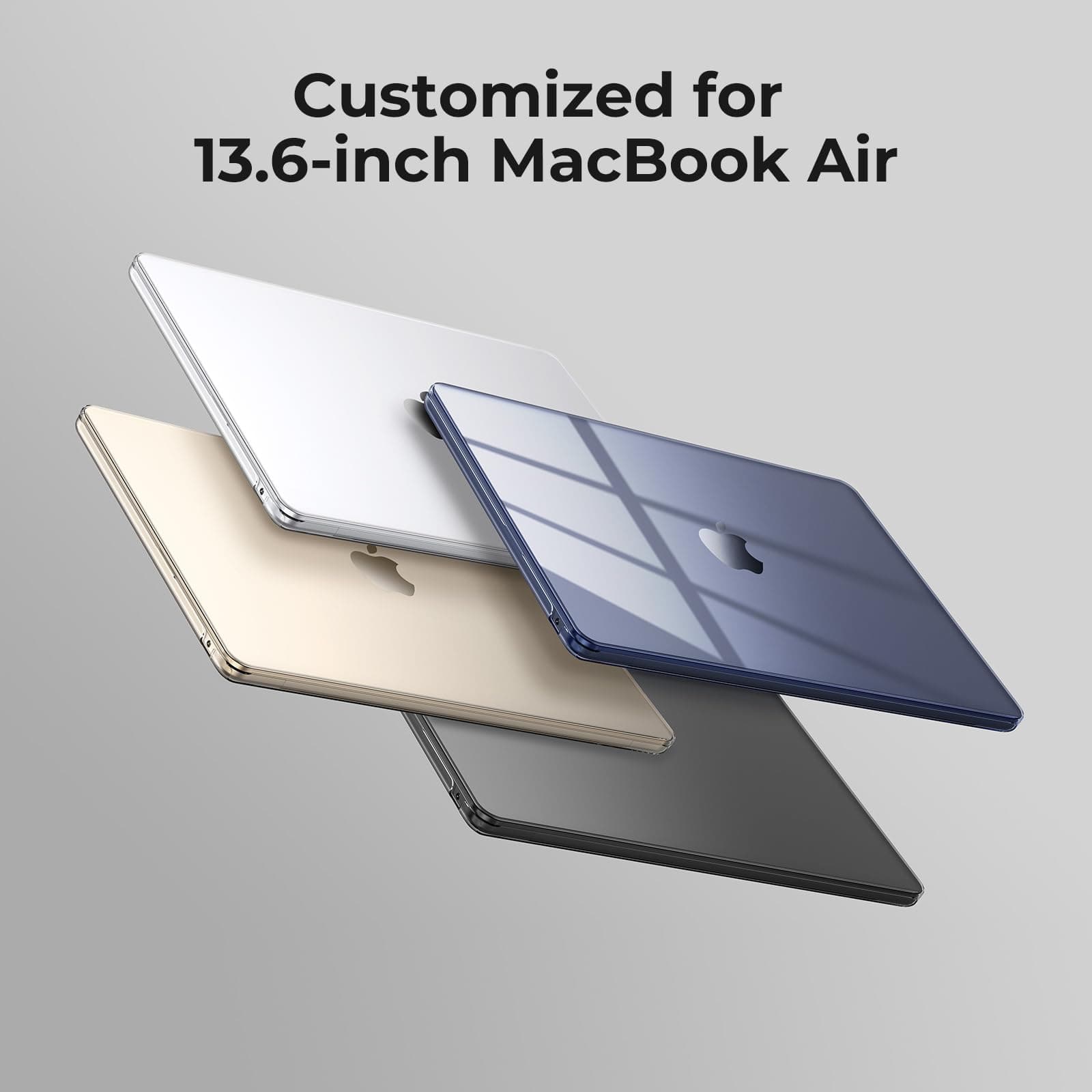 EooCoo Compatible with MacBook Air 13 inch Case for 2025-2022 M4 M3 M2 Model A3240 A3113 A2681, Protective Plastic Hard Case Cover Shell for MacBook Air 13.6 inch - Crystal Clear thumbnail 6