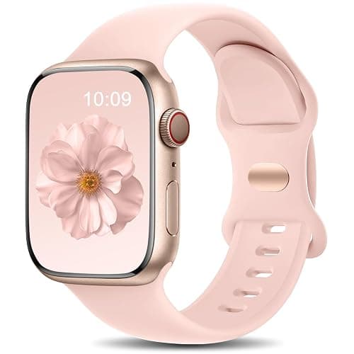 Charlam Compatible with Apple Watch Strap 40mm 41mm 38mm 42mm (Series 10 11) for Women Men, Sport Band Soft Silicone Replacement Straps for iWatch SE Series 11 10 9 8 7 6 5 4 3 2 1 SE 3, Sandpink - Image 1