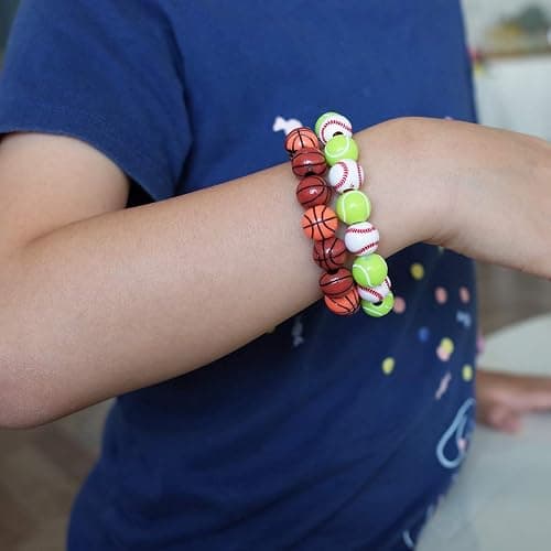 15 Styles Sports Beads Football Baseball Basketball Tennis Volleyball Soccer with 1 Roll of Elastic Rope and a Plastic Box for DIY Bracelet Necklace Making thumbnail 6